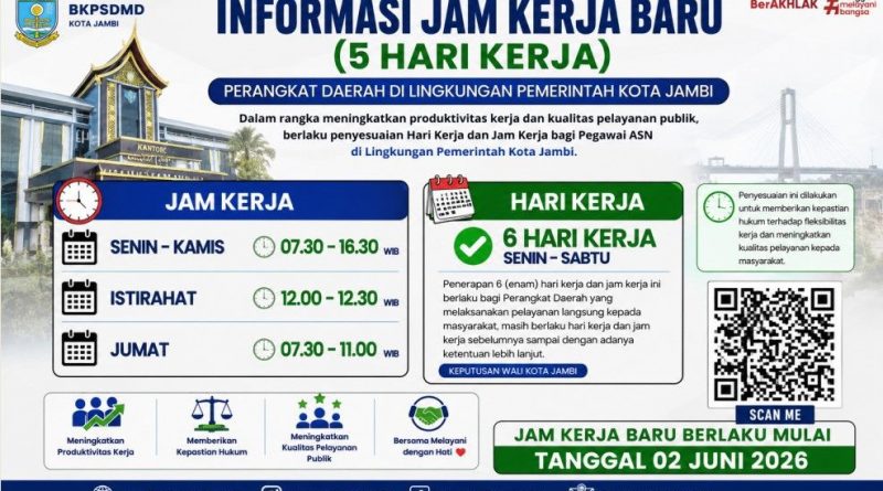 Urai Kemacetan Pagi Hari, Pemkot Jambi Undur Jam Masuk ASN Selama 15 Menit